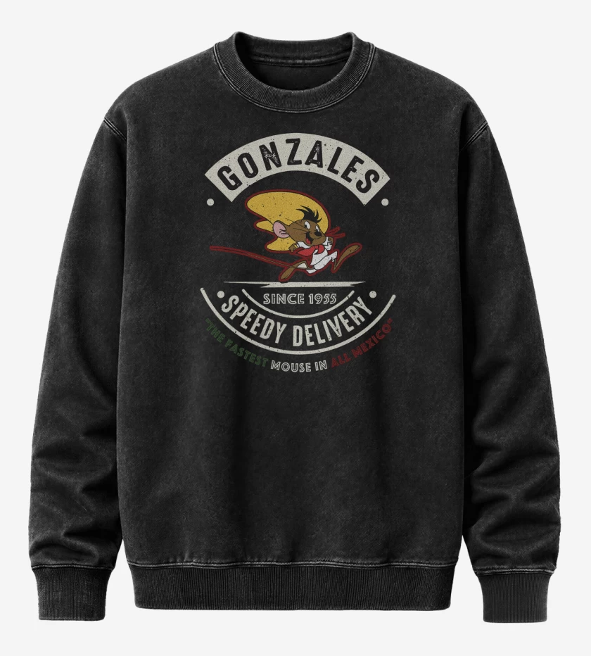 Poleron Polo Acid Wash Negro de Speedy Gonzales