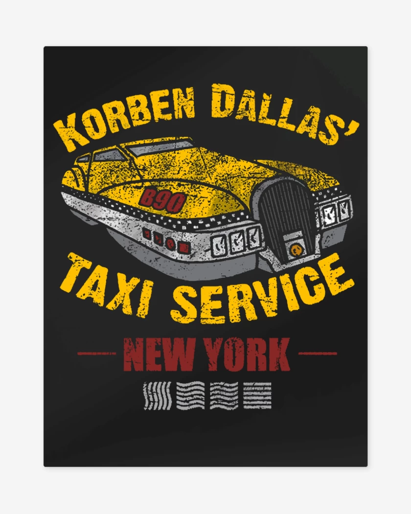Print metalico Negro de Korben Dallas Taxi