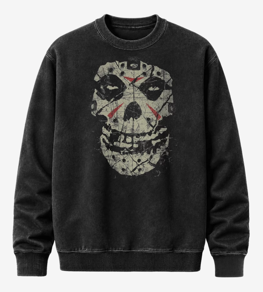 Poleron Polo Acid Wash Negro de Misfits Jason Ghost
