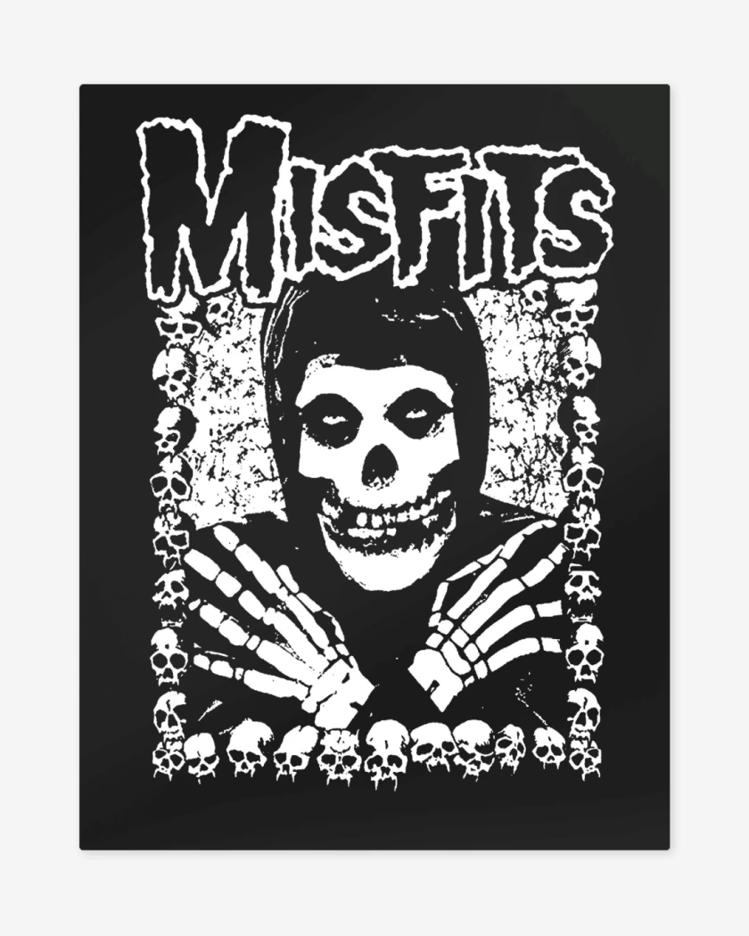 Print metalico Negro de Misfits Crimson Skulls
