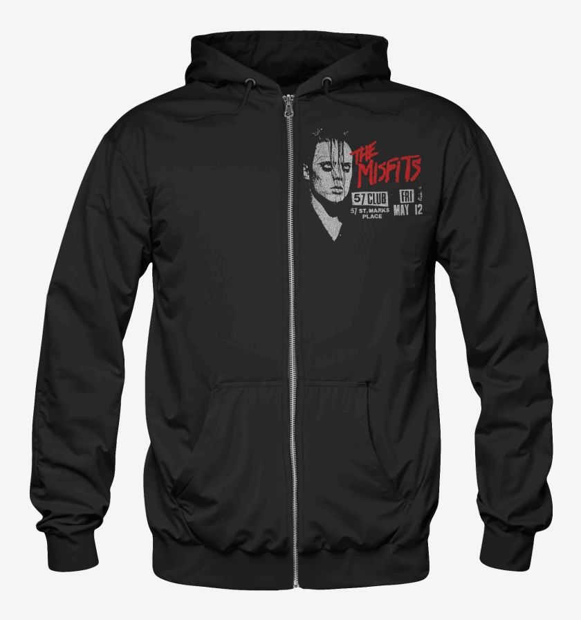 Poleron Canguro con cierre Negro de Misfits Jerry Only