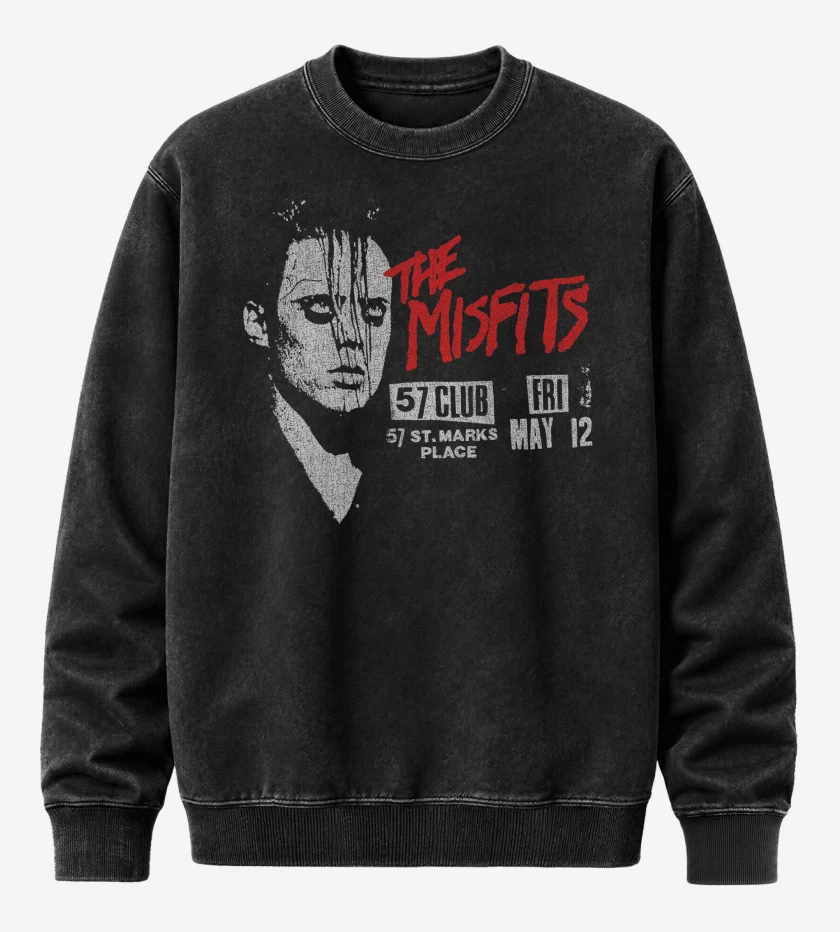 Poleron Polo Acid Wash Negro de Misfits Jerry Only
