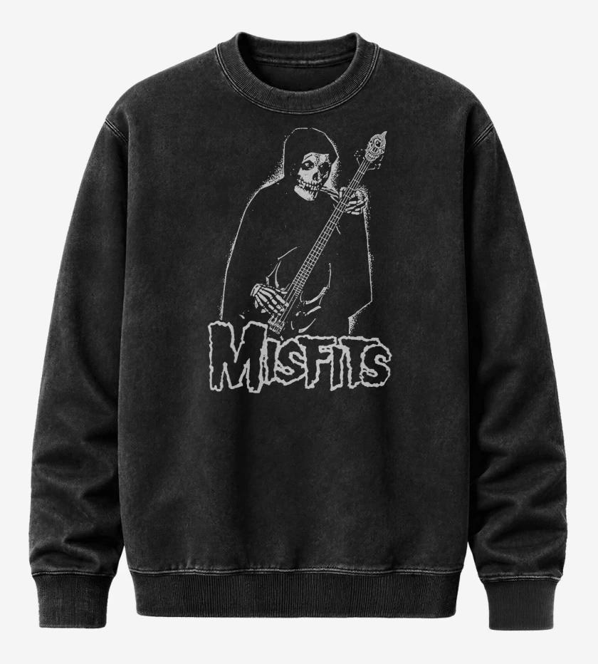 Poleron Polo Acid Wash Negro de Misfits Crimson Bajista