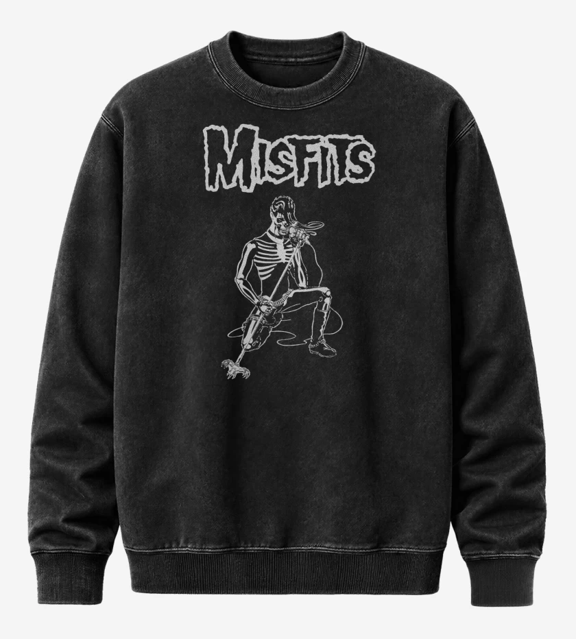 Poleron Polo Acid Wash Negro de Misfits Live