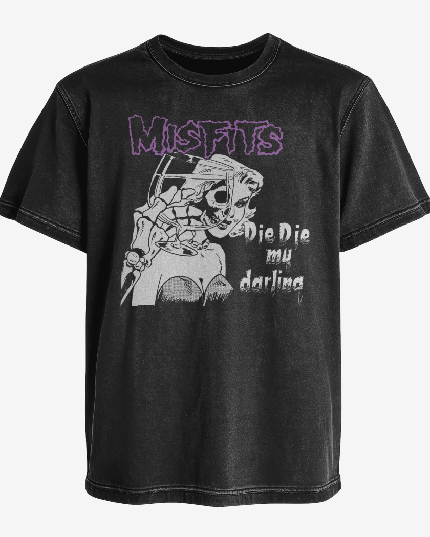Polera desgastada Misfits Die Die My Darling