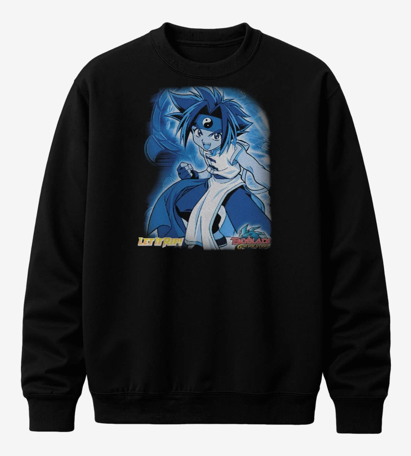 Poleron polo Negro de Ray Kon Beyblade