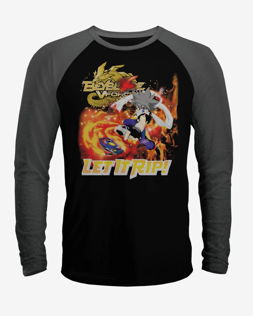 Polera Raglan Negro / Negro Heather de Kai Beyblade