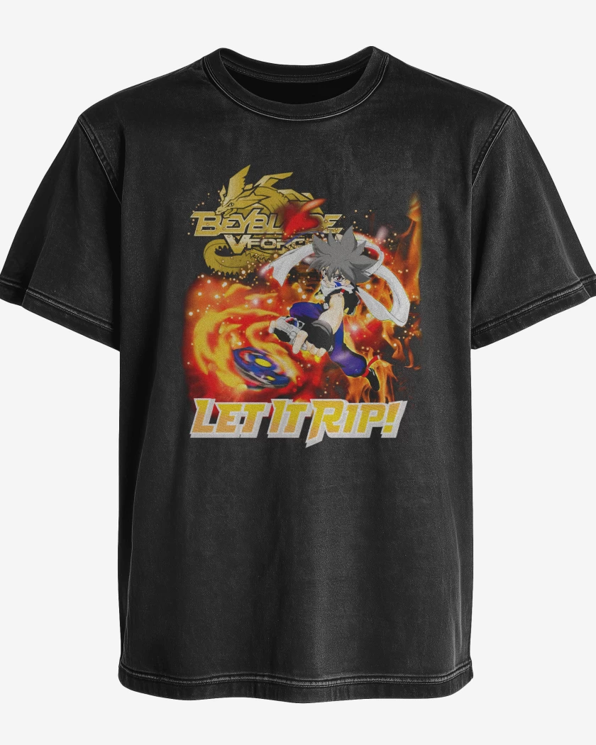 Polera desgastada Negro de Kai Beyblade