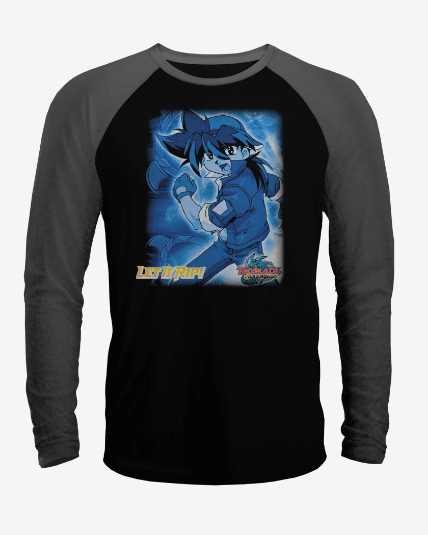 Polera Raglan Negro / Negro Heather de Tyson Beyblade
