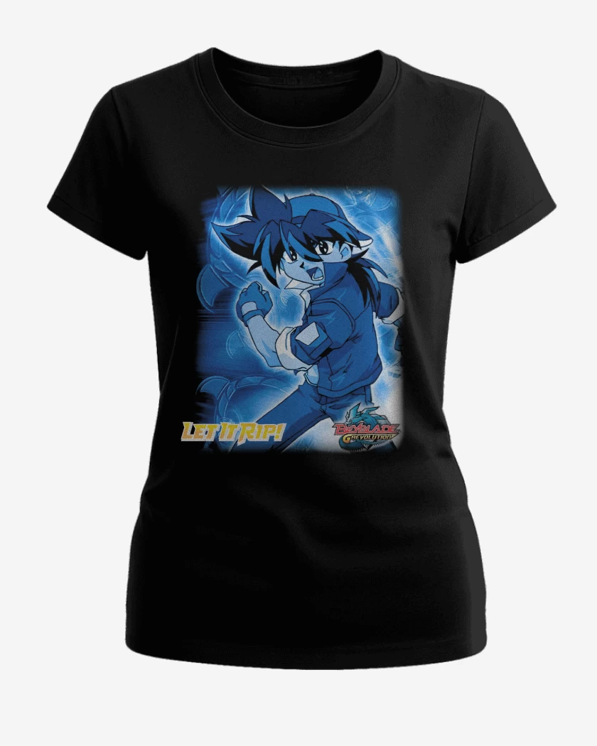 Polera de Mujer Negro de Tyson Beyblade