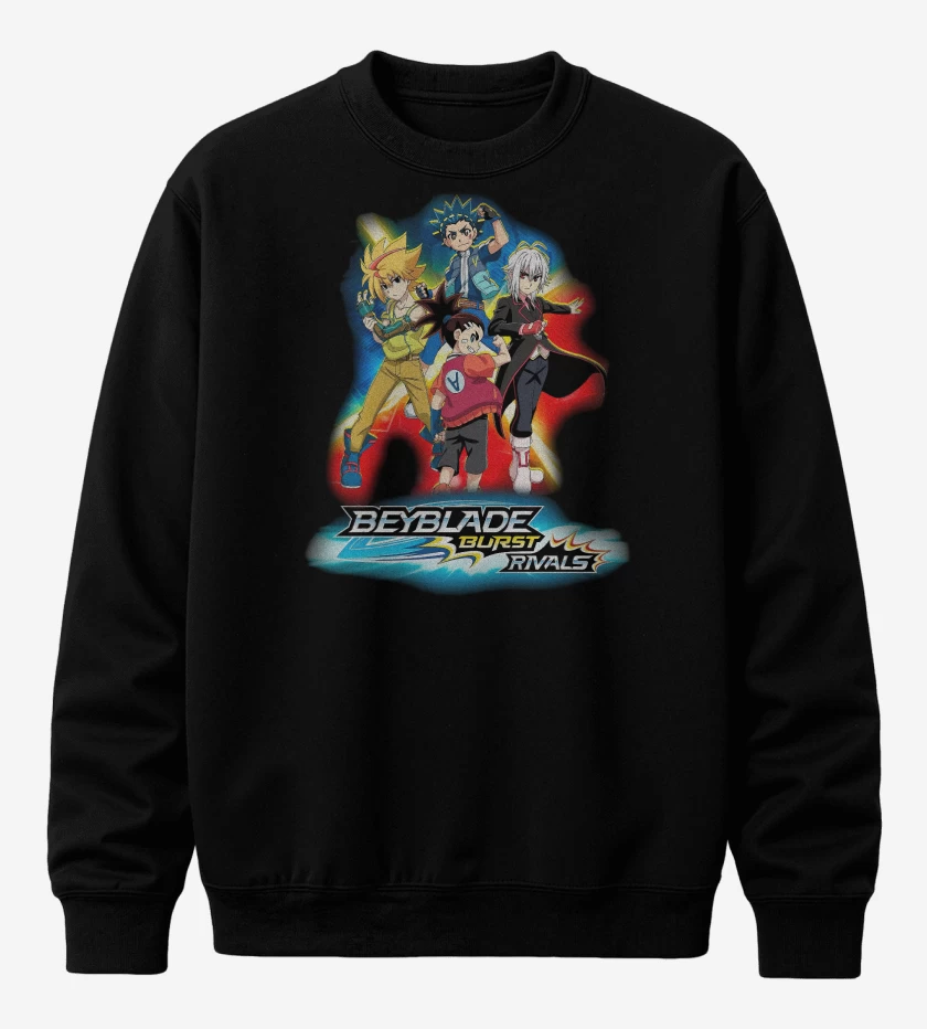 Poleron polo Negro de Beyblade Burst Rivals