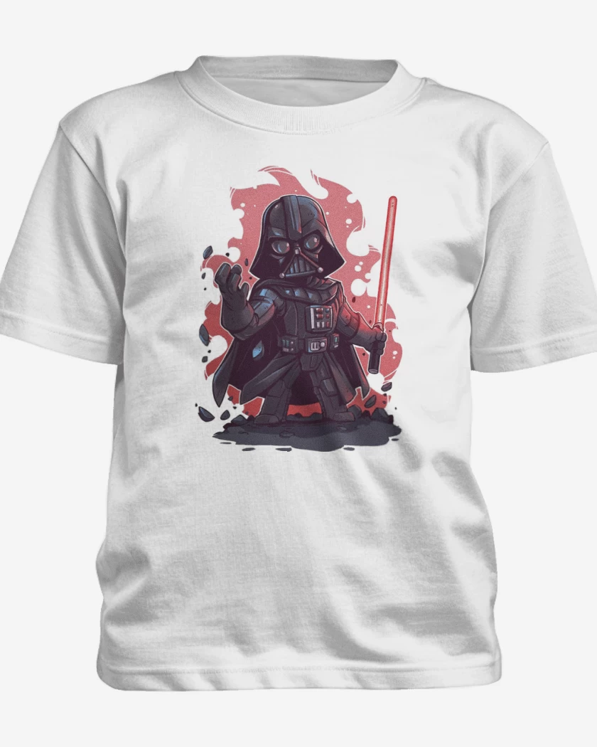 Polera de niño Blanco de Chibi Darth Vader