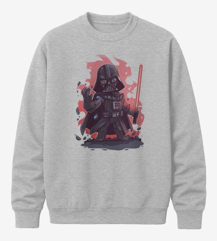 Poleron polo Gris Melange de Chibi Darth Vader