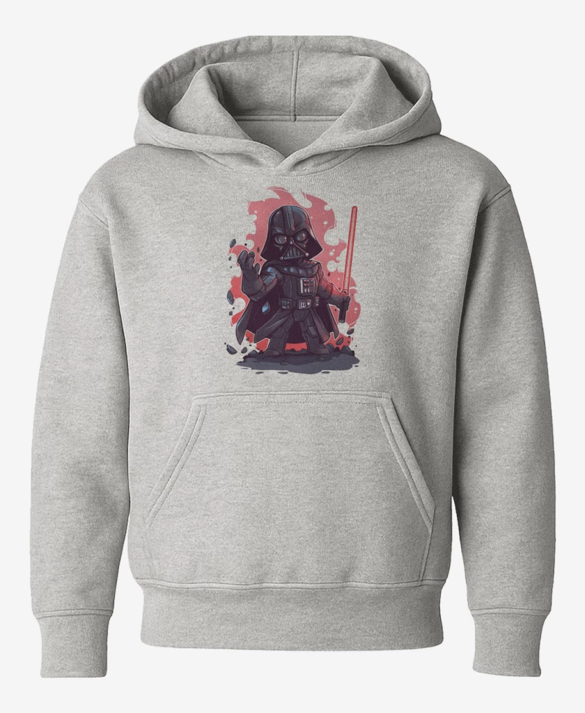 Poleron de niño Gris Melange de Chibi Darth Vader