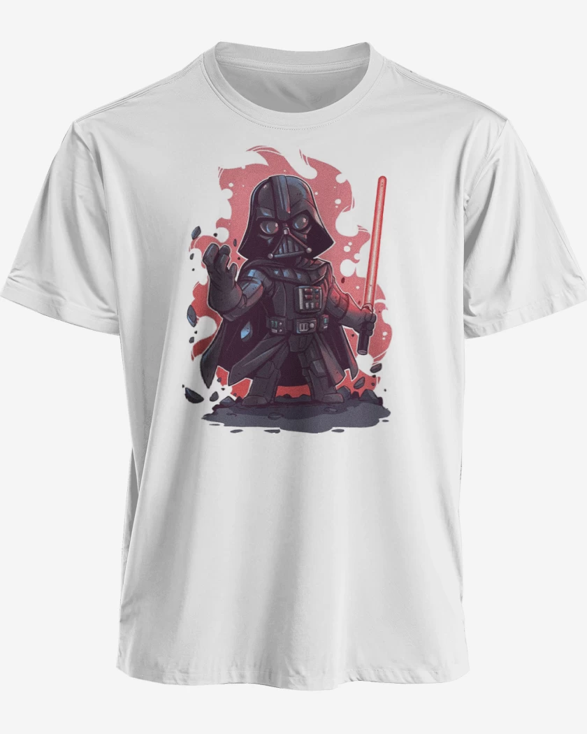 Polera premium Blanco de Chibi Darth Vader