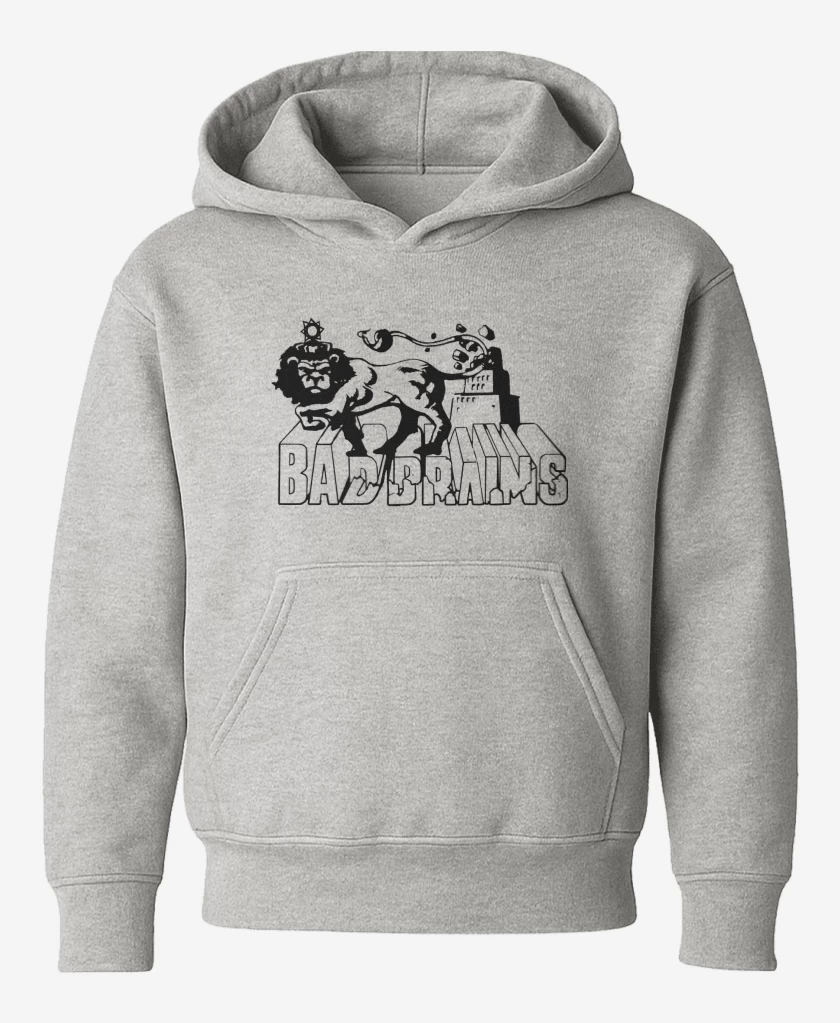 Poleron de niño Gris Melange de Bad Brains Leon Logo