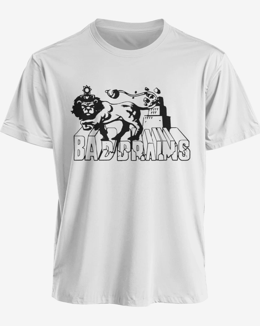 Polera premium Blanco de Bad Brains Leon Logo