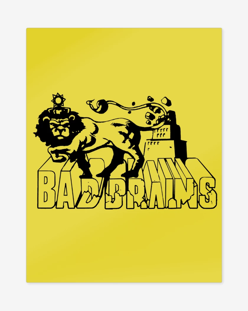 Print metalico Amarillo de Bad Brains Leon Logo