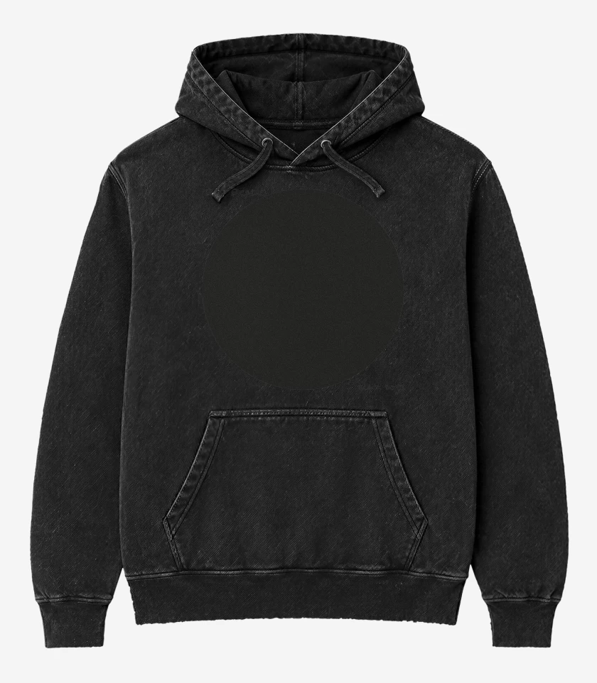 Poleron Canguro Acid Wash Negro de Bad Brains Black Dots