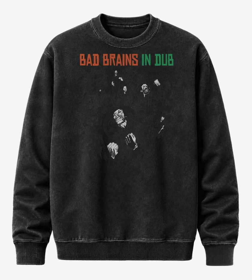 Poleron Polo Acid Wash Negro de Bad Brains In Dub