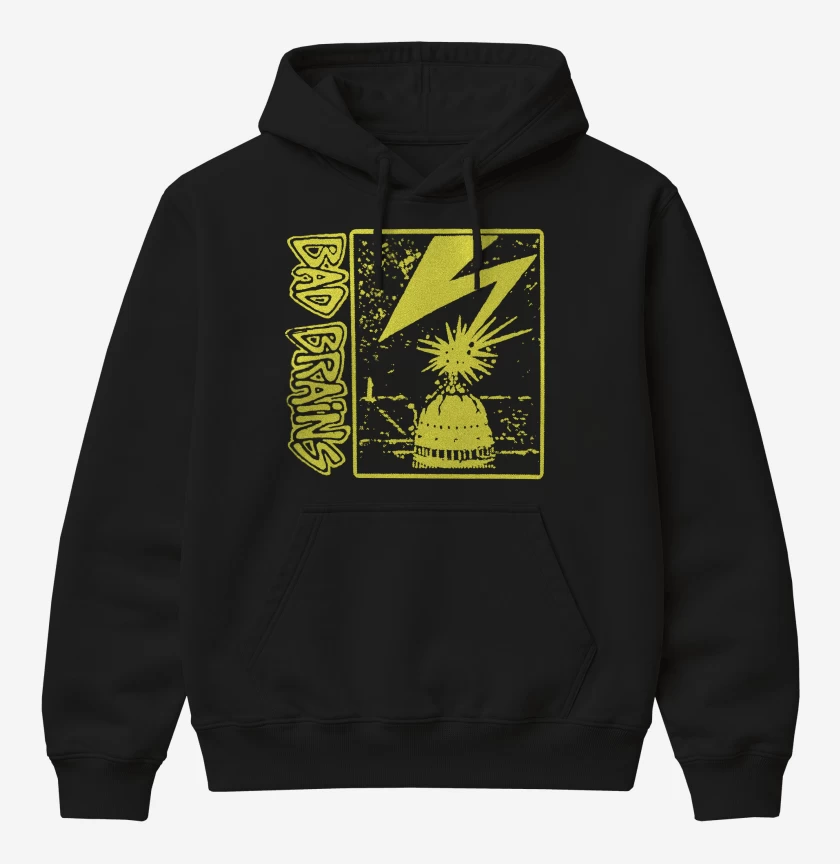 Poleron Canguro básico Negro de Bad Brains 1982