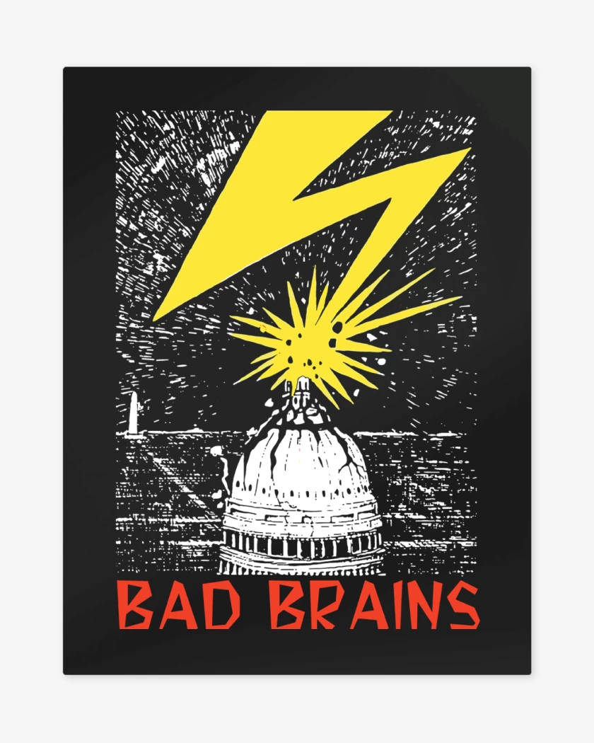 Print metalico Negro de Bad Brains Rayo