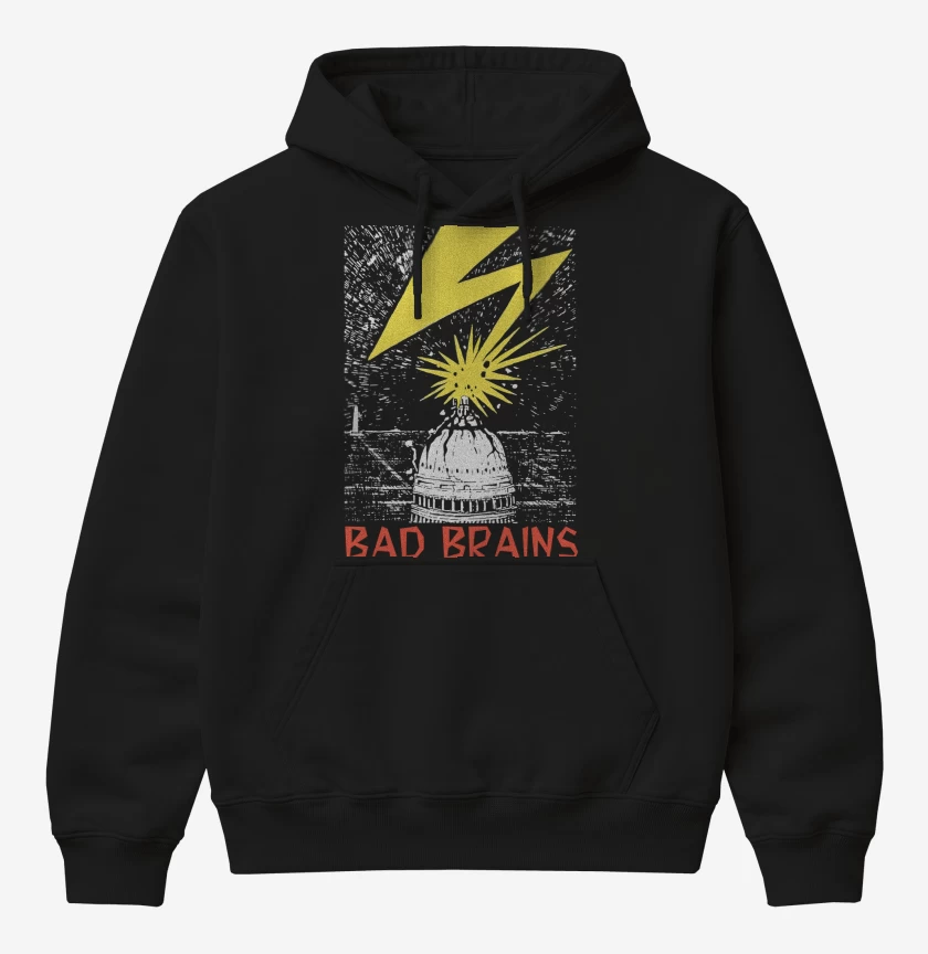 Poleron Canguro básico Negro de Bad Brains Rayo