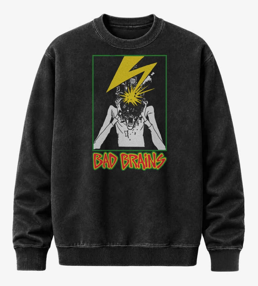 Poleron Polo Acid Wash Negro de Bad Brains Banned in DC