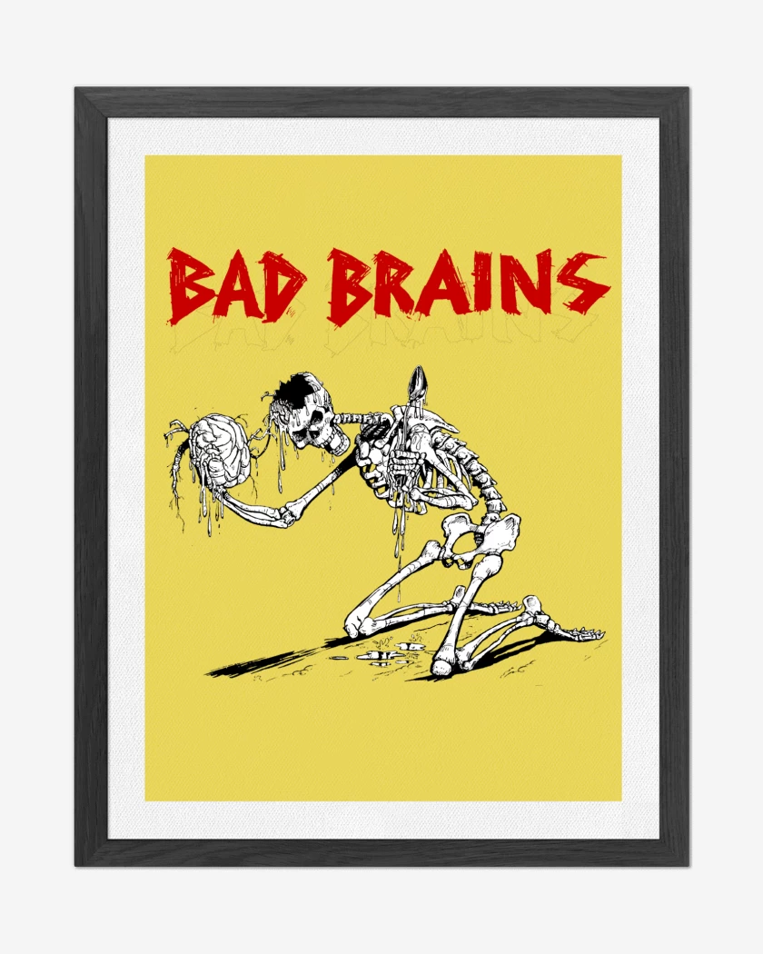 Cuadro decorativo Amarillo de Bad Brains Skull