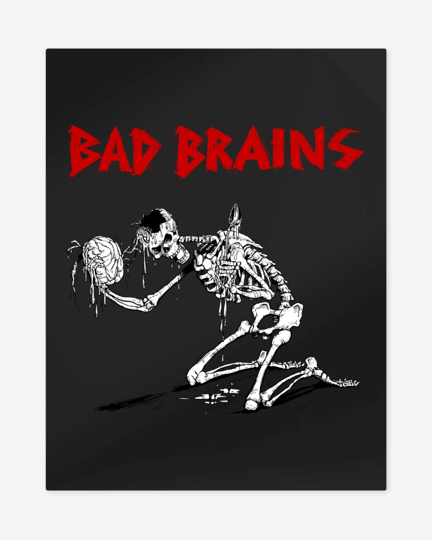 Print metalico Negro de Bad Brains Skull