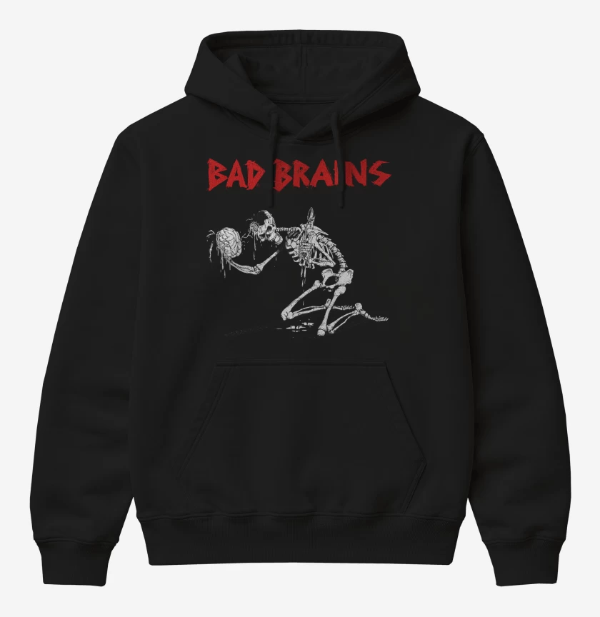 Poleron Canguro básico Negro de Bad Brains Skull