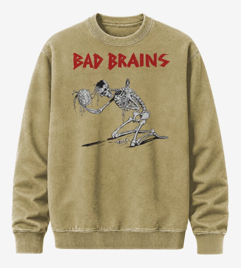 Poleron Polo Acid Wash Beige de Bad Brains Skull