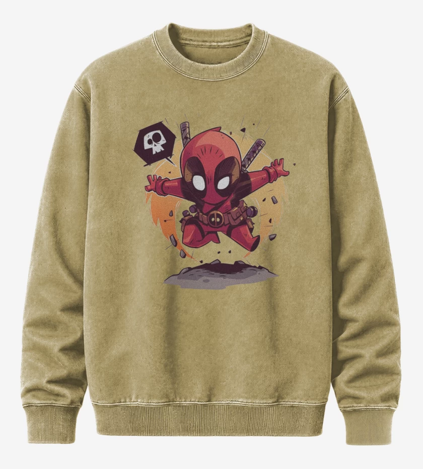 Poleron Polo Acid Wash Chibi pozo de la muerte