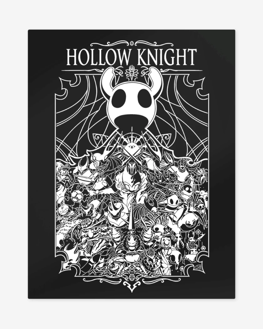 Print metalico Negro de Hollow Knight Universe