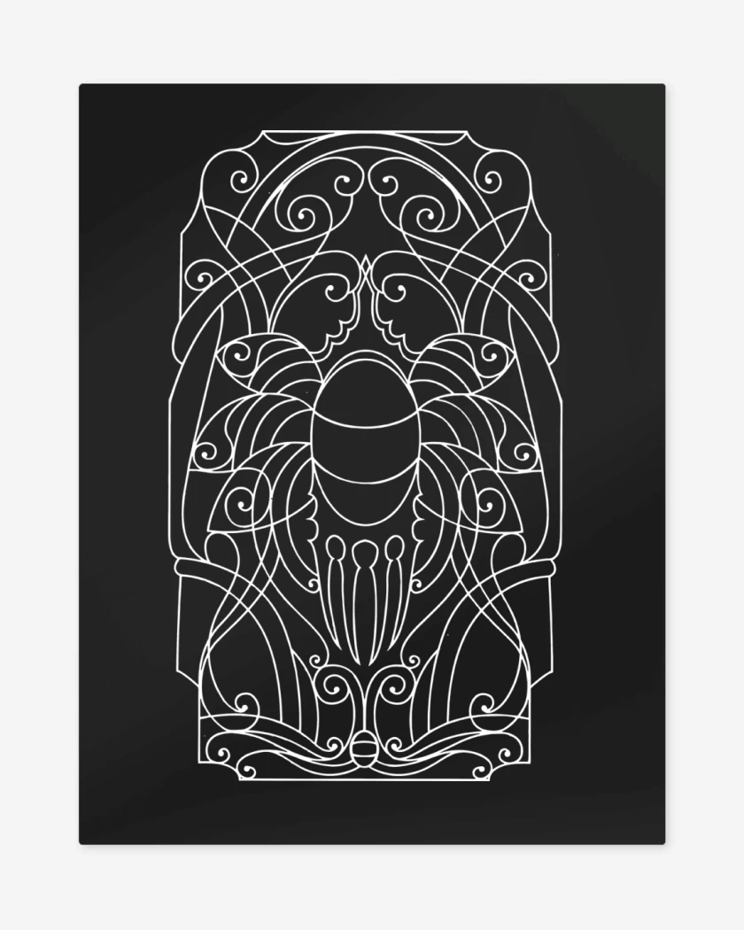 Print metalico Negro de Hollow Knight Polilla