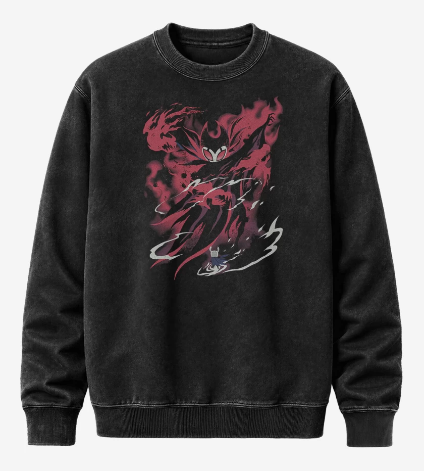 Poleron Polo Acid Wash Negro de Hollow Knight Grimm
