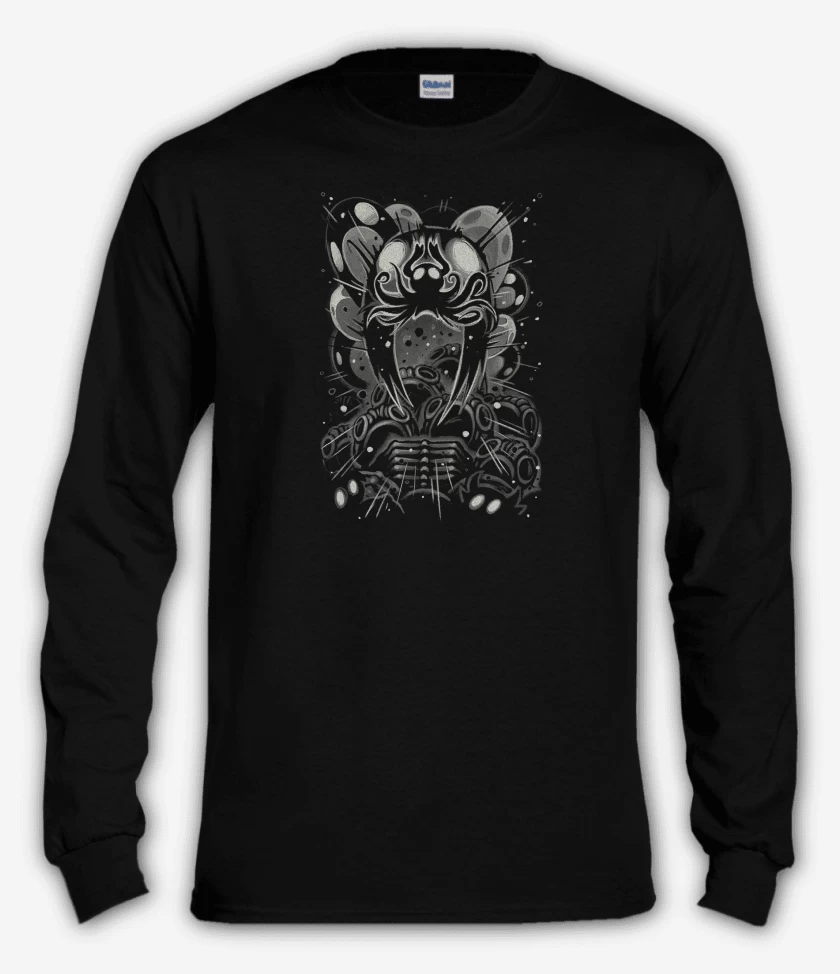 Polera manga larga Negro de Hollow Knight Abyss Shriek