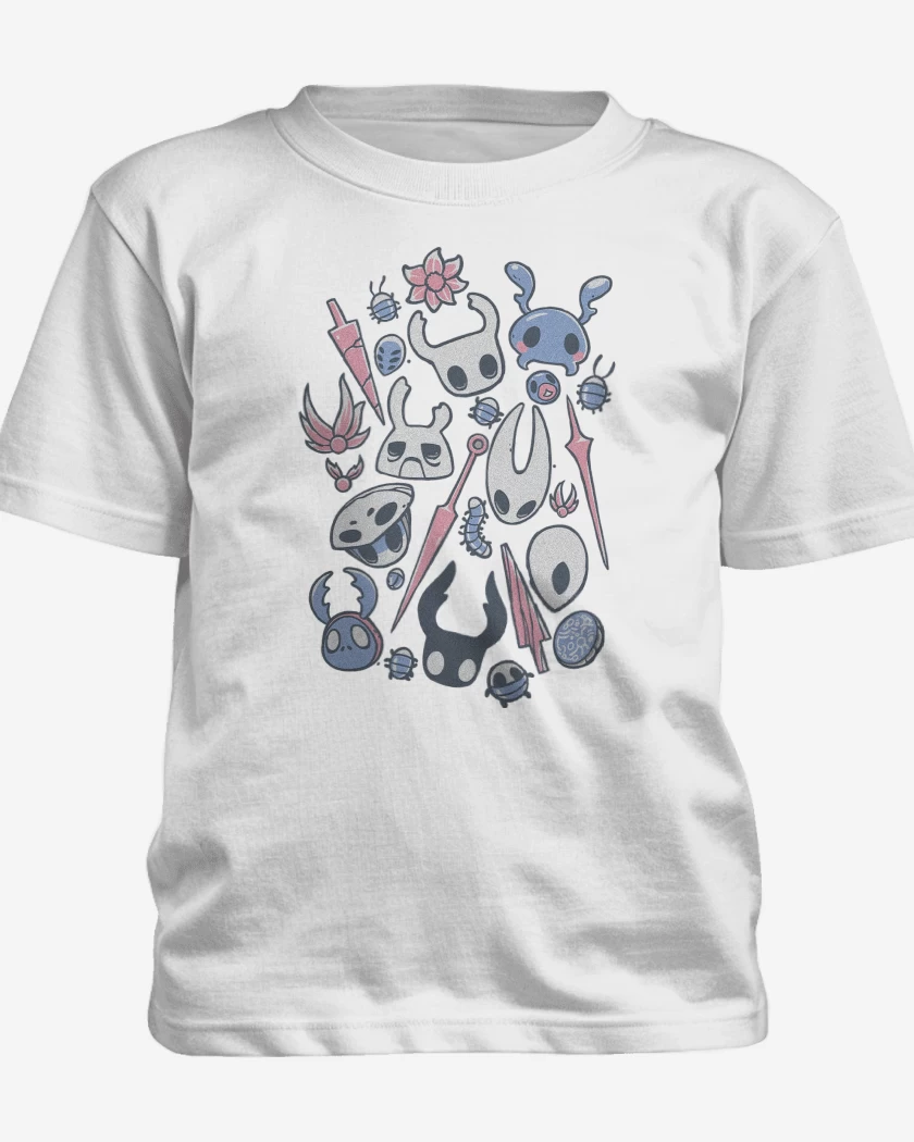 Polera de niño Blanco de Hollow Knight Insectos