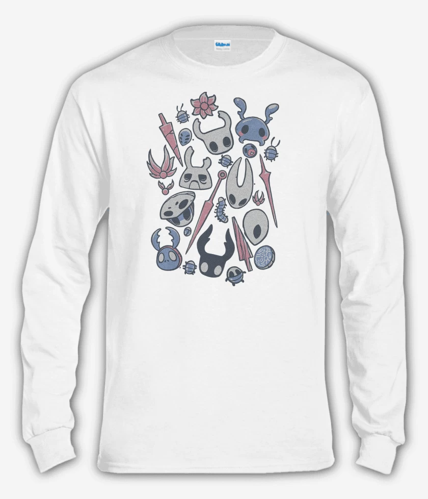 Polera manga larga Blanco de Hollow Knight Insectos