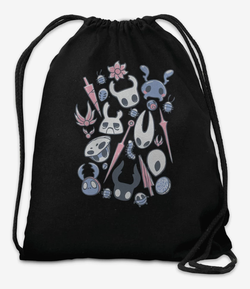 Mochila Negro de Hollow Knight Insectos