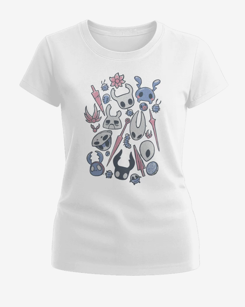 Polera de Mujer Blanco de Hollow Knight Insectos