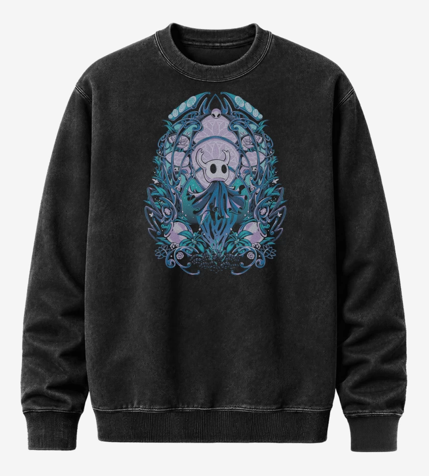 Poleron Polo Acid Wash Negro de Hollow Knight Knight