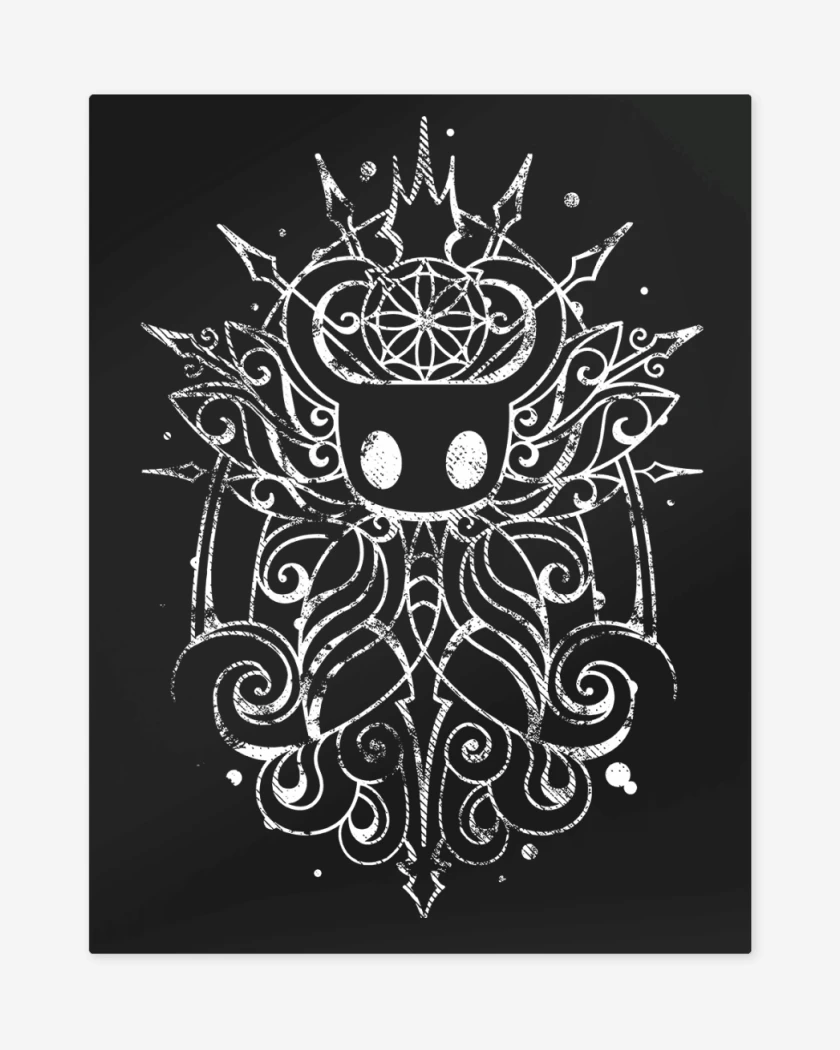 Print metalico Negro de Hollow Knight Vessel