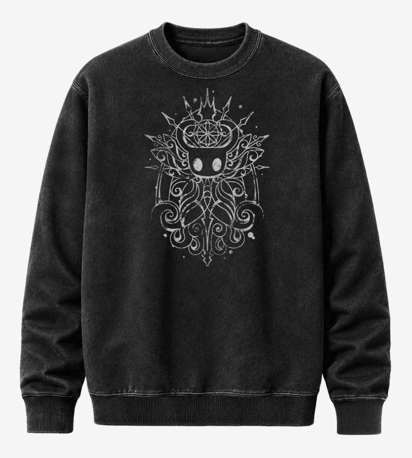 Poleron Polo Acid Wash Negro de Hollow Knight Vessel