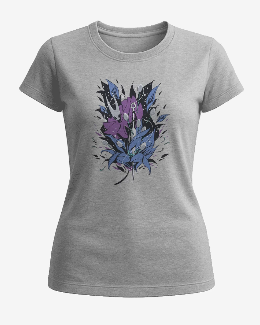 Polera de Mujer Gris Melange de Hornet Hollow Knight Silksong