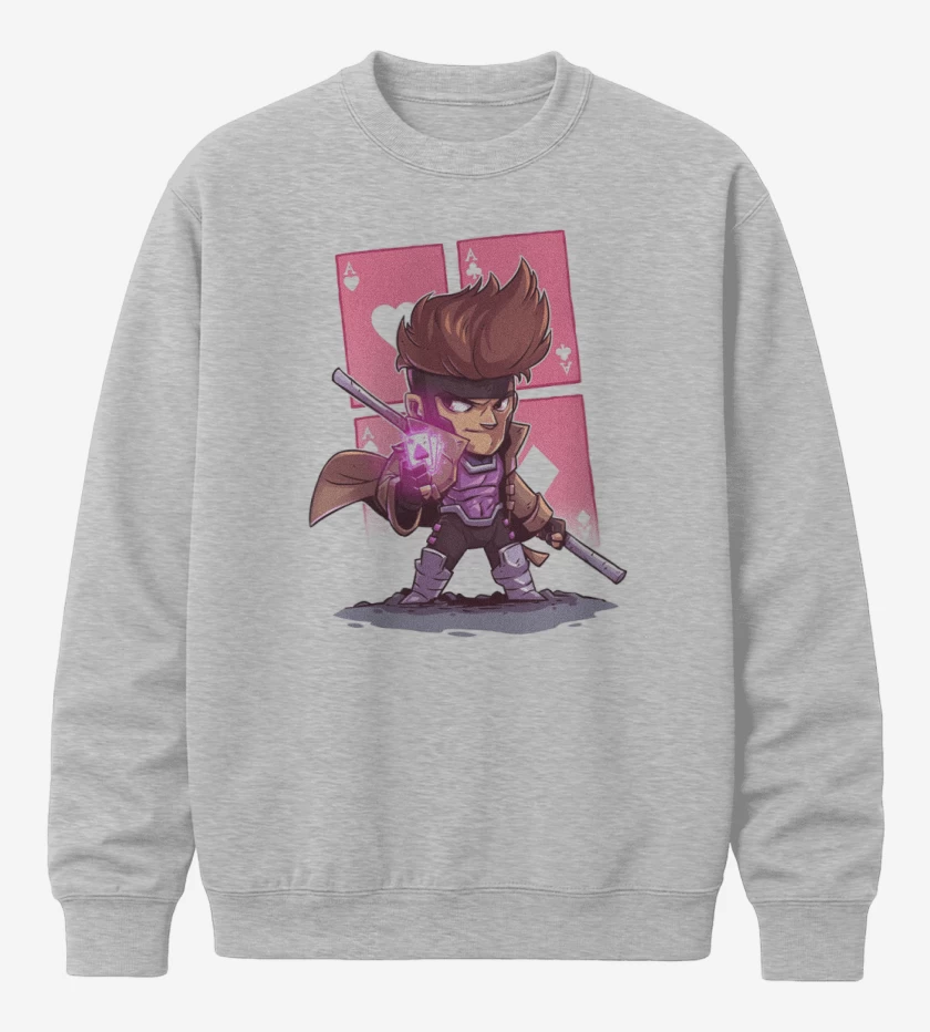Poleron polo Gris Melange de Chibi Gambito