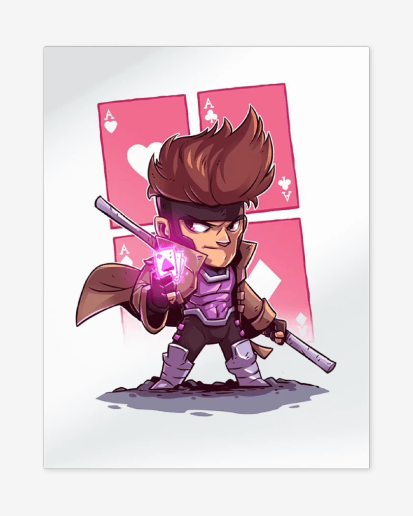 Print metalico Blanco de Chibi Gambito