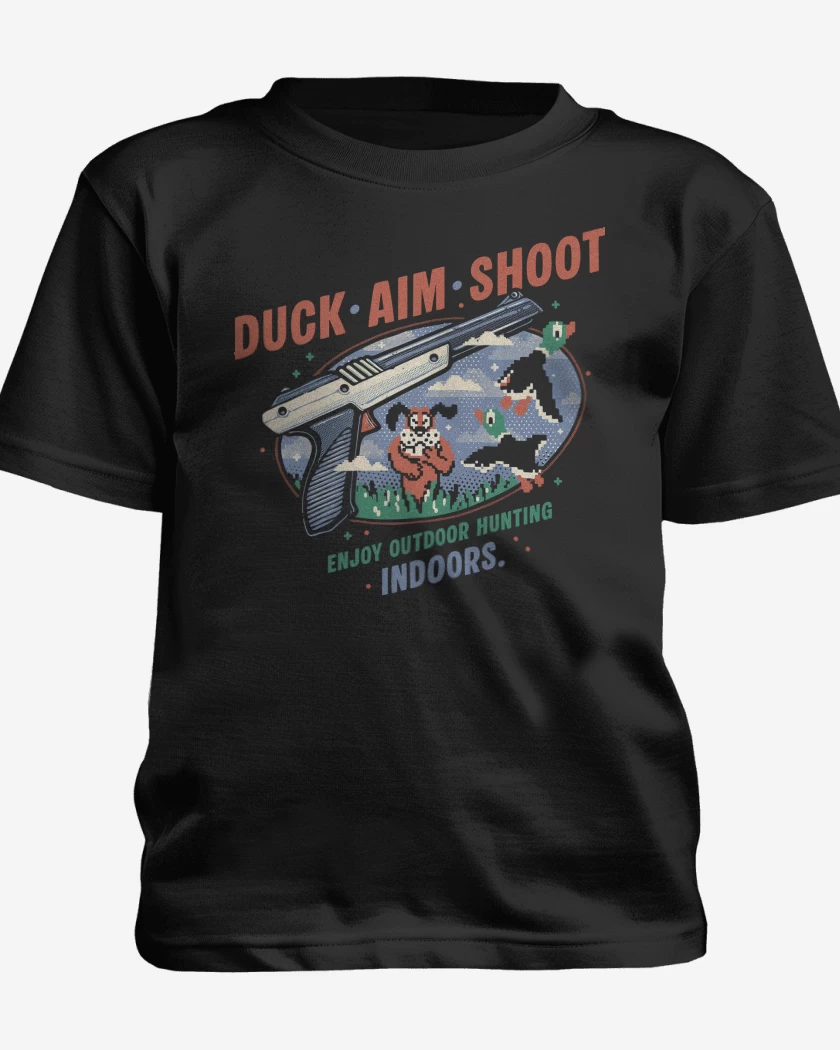 Polera de niño Negro de Duck Hunt Aim Shoot