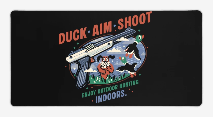 Mouse pad Gamer Negro de Duck Hunt Aim Shoot