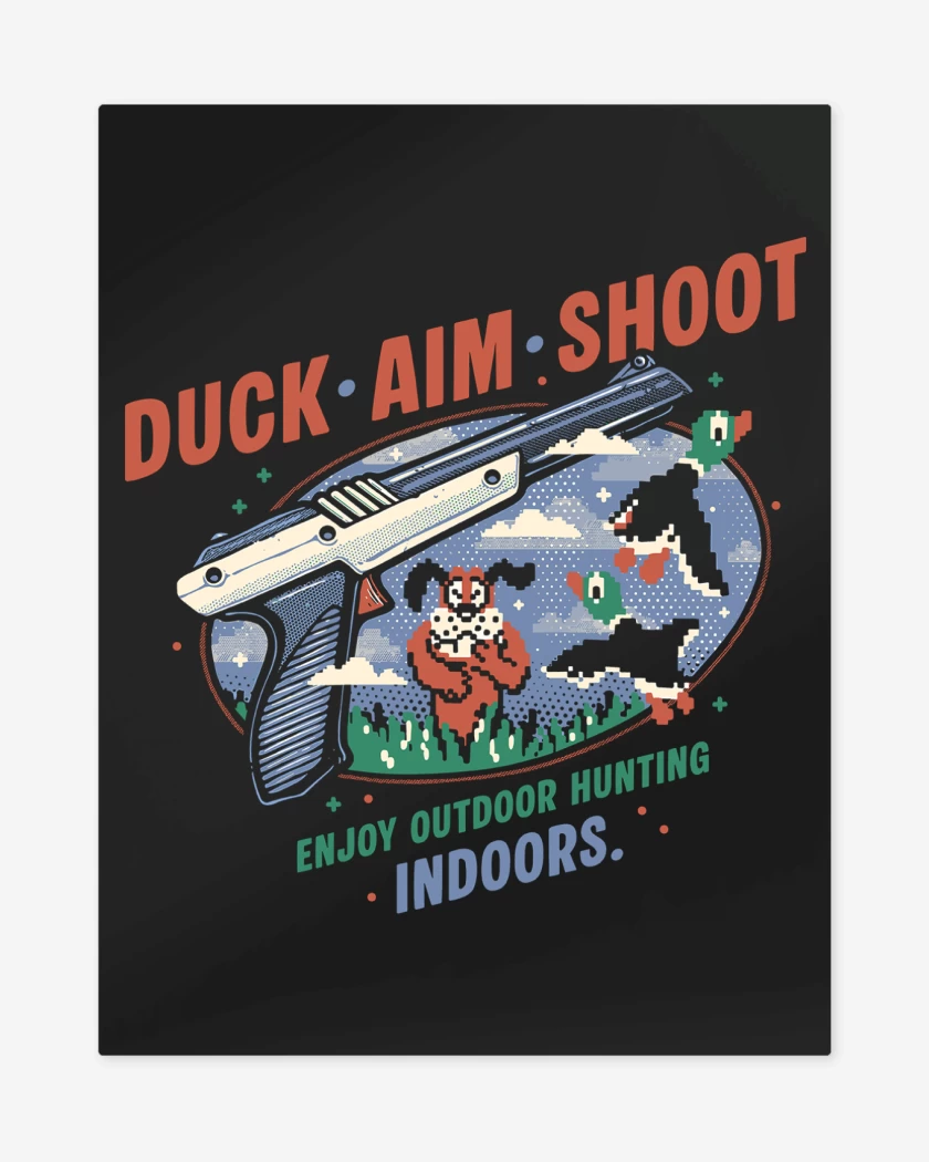 Print metalico Negro de Duck Hunt Aim Shoot